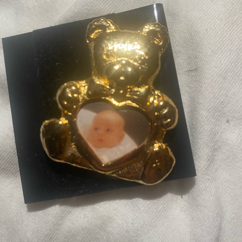 Photo frame teddy brooch